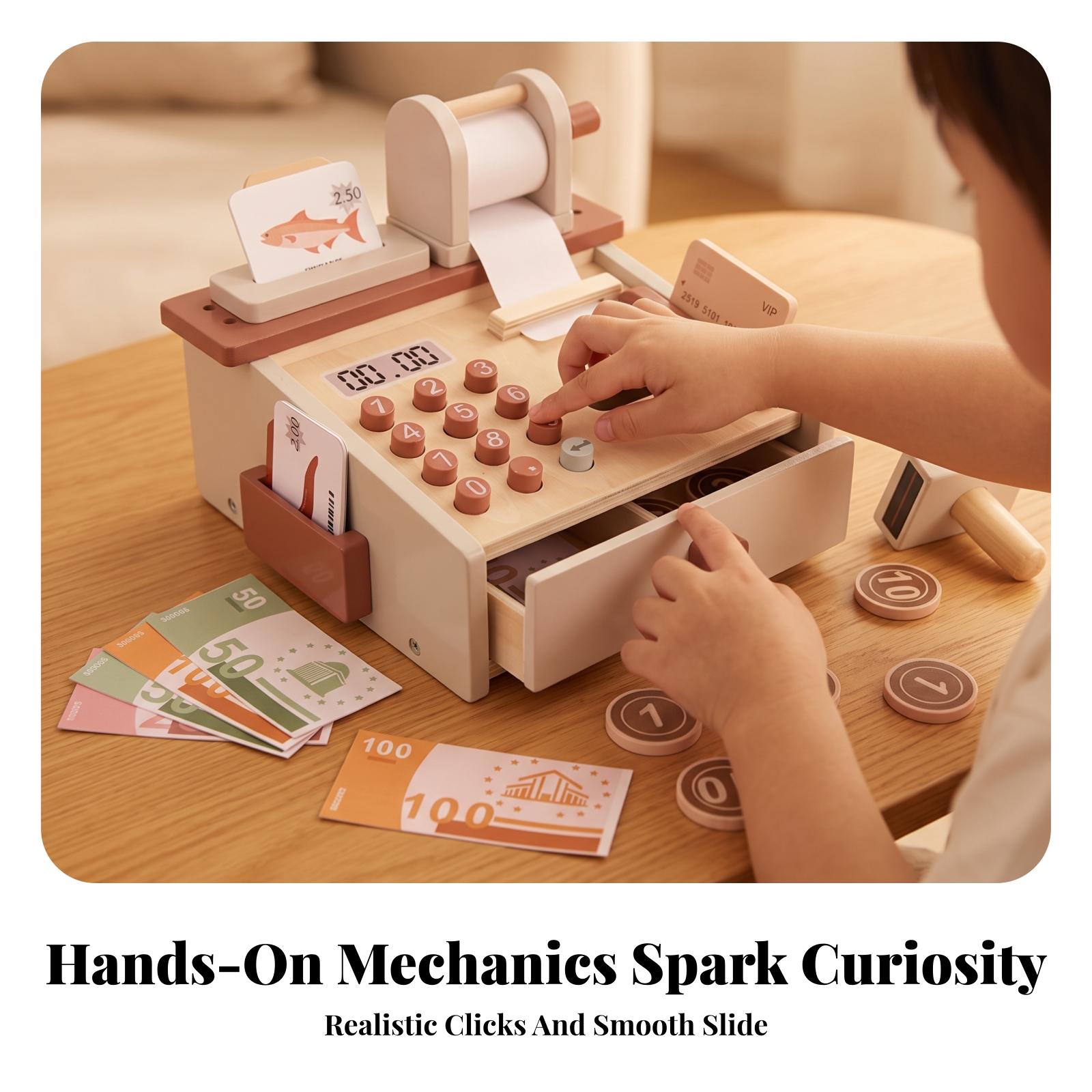 Caja Registradora de Madera pa - Toy Cash Register reseña y precio